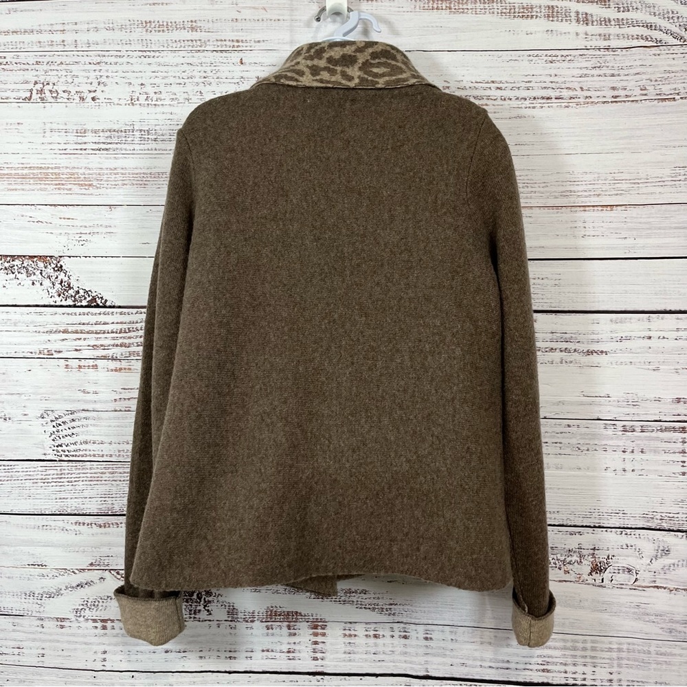 Chiaramente Brown Button Wool Blend Cardigan Cape… - image 8